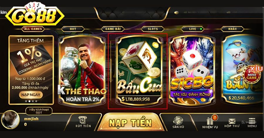 Giới thiệu chung về Bầu Cua Tôm Cá Go88