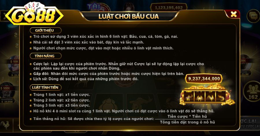 Quy tắc chơi Bầu Cua online mới nhất ở Go88