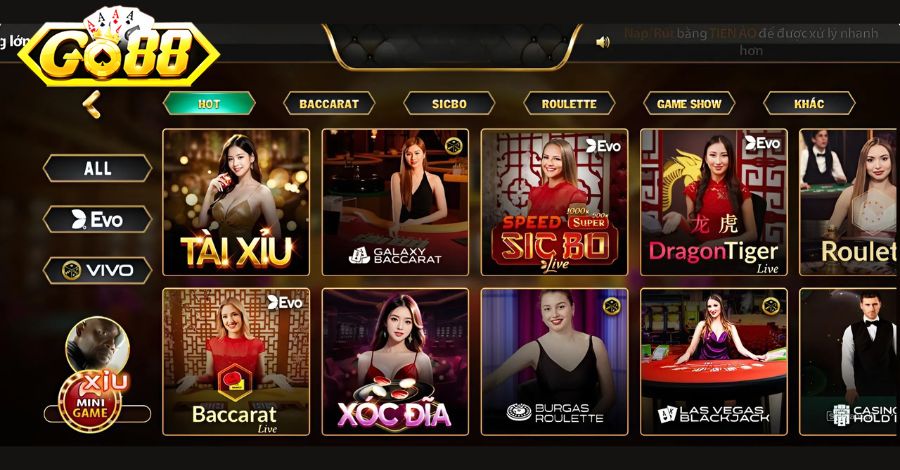 Tổng quan về Live Casino Tài Xỉu Go88